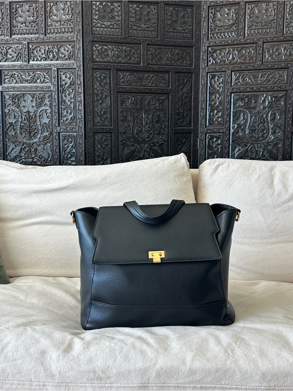 Gatta Black Leather Audrey Bag